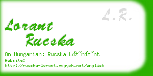 lorant rucska business card